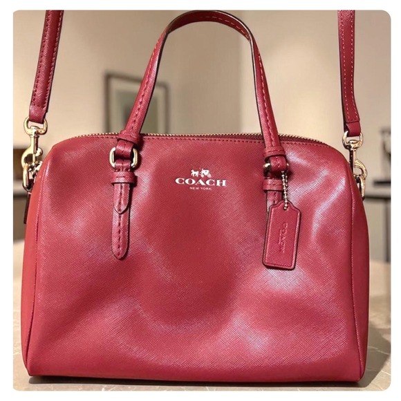 Coach Handbags - Coach Peyton Bennett Mini Satchel Red Leather Crossbody Dome Classic y2k F50430